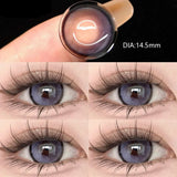 Popxstar 2Pcs Blue Color Contact Lenses with Myopia Diopter High Quality Eye Contacts Beauty Pupil Makeup Yearly Use Fast Shipping