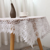 Lace Embroidered Round Tablecloth European Floral Tablecloth Simple Solid-color Coffee Table Cloth TV Cabinet Dust Cover Towel