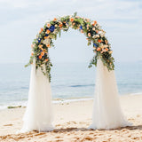 Popxstar White Heavy Duty Square Tube Iron Wedding Arch Metal Backdrop Party Decor Stand Garden Frame US round backdrop