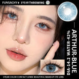 Popxstar  1pair New ARTHUR Color Contact Lenses for Eyes Green Eye Lenses Gray Contacts Fashion Cosmetic Pupils Yearly Color Eyes