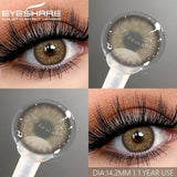 Popxstar Myopia Lenses 1 Pair Colored Contact Lenses with Degree Natural Eye Contacts Brown Lenses Gray Pupils Yearly Disposable