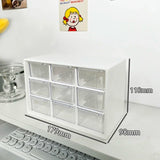 Popxstar Desktop 9 Grid Storage Boxes Organizer Transparent Small Drawer Partitioned Student Desk Wall-mounted Sundries Storage Box Cute