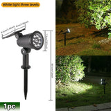 Popxstar 9 LED Solar Spot Lights IP65 Waterproof Outdoor RGB Solar Landscape Lights Brightness Adjustable for Garden Yard Palm Trees