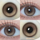 Popxstar  -With 1bottle Lens Liquid Lens Solution 2pcs Myopia Colored Contact Lenses for Eyes Big Black Lens Brown Beauty Pupils