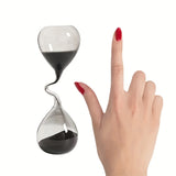 Popxstar  Glass Hourglass Sculpture Sand Timer Modern Desk Clock Indoor  Outdoor Decor for Living Room Bedroom Study Office