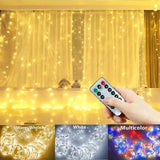 Popxstar 3/4/6m Curtain LED String Lights Garland USB Festoon Remote Control Fairy Garland Lights Christmas Decoration for Bedroom Home