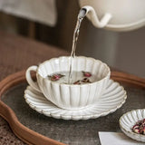 Popxstar  220ML Coffee Mug Cup Ceramic English Afternoon Tea Cup And Saucer One Set Porcelain Cup Breakfast Lemon Tea Milk Cups Coffeeware