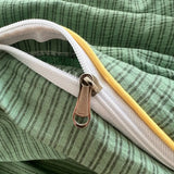 Cotton Double Gauze Bedding Sets Striped Grinkled Muslin Duvet Cover Bed Flat Sheet Pillowcases Bed Linens Students Bedroom