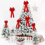Popxstar Christmas Tree Top Decoration Pendant Large Bow DIY Velvet Cloth Lace Ribbon Home Decor New Year Party 2024 Diy Gift Accessories