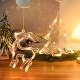 Popxstar Christmas Lights LED Snowflake Santa Elk Hanging Lights Christmas Home Window Decoration Lamp For Xmas Ornaments New Year Gifts