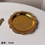 Popxstar Stainless Steel Plate Cake Tray Afternoon Tea Dessert Dish Jewelry Storage Tray Dessert Table Snack Dish Display Home Supplies