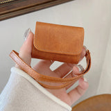 Popxstar  Luxury Business Earphone Bag For AirPods 4 Case Solid Color Matte Leather Portable Protection Cover For AirPods 1 2 3 Pro 2 2nd