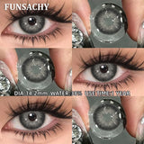 Popxstar  2pcs Black Series Color Contact Lenses Natural Gray Eye Lens Beautiful Pupils Yearly Fashion Brown Softlens Cosmetics