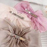 Popxstar Big Hair Bows Chiffon Solid Color Large Bowknot Hairpins Spring Clamp Clip for Women Fashion Korea Headwear Accessories New