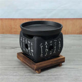 Japanese Style Charcoal Stove Aluminium Alloy Carbon Stove Portable Charcoal Grill with Grill Net Mini Square Text Stove