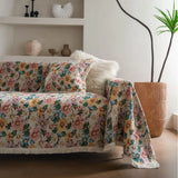Multifunction Soft Sofa Towel Anti Cat Scratch Jacquard Thick Colored Flower Thick Sofa Cover for Living Room Sofa Blanket