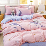 Popxstar  New Fashion Print Queen Size Bedding Set King Size Daisy Printed  Duvet Cover Set with Flat Sheets Cozy Durable Bedding Sets