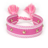 popxstar Hand Woven Bracelets Adjustable Studded Stars Bracelet Fashion Jewelry Gifts