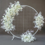 Popxstar Pure White Luxury Wedding Decoration Artificial Flower Backdrop Wedding Arch Flower Row Floral Arrangement Photo Props Stage Dec