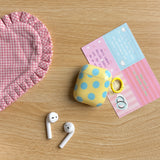 Popxstar Fashion Simple Big Pink Blue Dots Polka Point Pattern Glossy Earphone Case with Ring Cover for AirPods 1 2 3 4 Pro Pro2