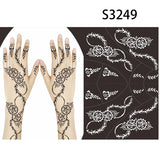 Popxstar Professional Henna Stencil Temporary Hand Tattoo Body Art Sticker Template Wedding Tool India Flower Mandala Tattoo Stencil New