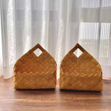 Pastoral wooden storage basket handmade kitchen balcony household hotel restaurant cafe decoration
