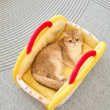 Portable Small Cat 2.5 kg Kennel Closed Warm Cat House Dog Kennel Semi-closed Bed Winter Car Cat Kennel Out Carrying Pet House