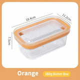 Durable Plastic Butter Keeper with Sealing Lid Anti-Scratch Butter Slicing Box Hand Press Butter Box Household