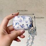 Popxstar For Airpods Pro USB C Case  Luxury Blue Butterfly Wireless Headphone Cover For Airpods 4 Pro 2 3 2nd IMD Earphone Shell