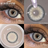 Popxstar Colored Contact Lenses for Eyes 1Pair/2Pcs Yearly Natural Blue Lenses Cosmetic Soft Beautyful Pupils Gray Eye Contacts