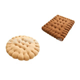 Popxstar Biscuit Shape Plush Cushion Soft Creative Pillow Chair Seat Pad Decorative Cookie Japanese Tatami Back Cushion Sofa Pillows