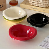 Popxstar Ins Ceramic Saucer Korean Style Dessert Yogurt Oats Bowl Cream Color Fruit Salad Container Food Display Plate Kitchen Utensils