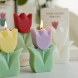 Popxstar spring decor Handmade Tulip Candle Cute Soy Wax Aromatherapy Small Scented Relaxing Birthday Wedding Party Home Decor Korean Ins Photo Props