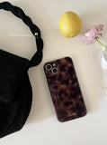 Retro Brown Amber Pattern Shockproof Protective Phone Cover Case for iPhone 17 16 15 14 13 12 11 Pro Max Plus Air