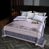Popxstar  Premium 1000TC Egyptian Cotton Luxury Bedding Set Boho Style Digital Printing Duvet Cover Flat/Fitted Bed Sheet Pillowcases 4Pcs