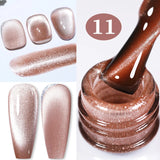 Popxstar 10ml Rainbow Purple Water Light Cat Magnetic Gel Nail Polish Shining Sliver-light Holographics Semi Permanent UV Gel
