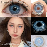 Popxstar  1 Pair Big Eyes Colored Contact Lenses Natural Brown Eyes Lens Gray Pupils Eyes Makeup Korean Style Contact Yearly Use