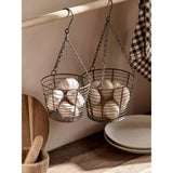 Retro metal ironwork storage basket vegetable fruit snack hanging basket kitchen balcony household Small item storage