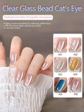 Autumn Winter Blue Black Red Glass Bead Crystal Cat Eye Gel Nail Polish New Whitening High Density Sparkling Nail