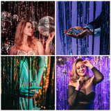 Popxstar  1pc 1*2M laser pink Party Backdrop Curtains Glitter Tinsel Fringe Foil Curtain Birthday Wedding Decoration Adult Anniversary Dec