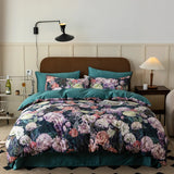 Popxstar  1000TC Egyptian Cotton Flowers Plant Prints Bedding Set Single Double Queen King Size Duvet cover Set Bed Sheet Pillowcases 4Pcs