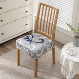 Flowers Print Chair Seat Covers Removable Washable Anti-Dust Stretch Spandex Dining Room Upholstered Chair Cushion Slipcover