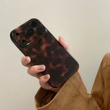 Retro Brown Amber Pattern Shockproof Protective Phone Cover Case for iPhone 17 16 15 14 13 12 11 Pro Max Plus Air