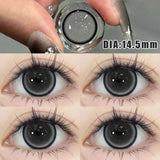 Popxstar 2Pcs New Colored Contact Lenses with Prescription Myopia Degree 0.00- 8.00 Grey Purple  Lens Eye Beauty Pupil Soft Lens
