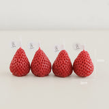 Popxstar Valentine's Day 1PC/4PCS Strawberry Decorative Aromatic Candles Soy Wax Scented Candle for Birthday Wedding Candle