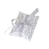 Popxstar Pillow Candy Boxes Gold Silver Paper Wedding Party Favor DIY Gift Box Supply Accessories Festival Sugar Packing Bags With Ribbon