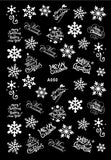 Popxstar Merry Christmas Nail Art Decals Decoration Self Adhesive Nail Art Stickers Manicure Design White Snow Sticker for Nail Design