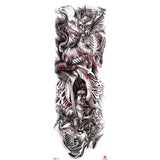 Popxstar New Year's Day Valentine's Day Waterproof Temporary Tattoo Sticker for Men Women Totem Geometric Full Arm Large Size Sleeve Tatoo Fake Tatto Flash Tattoos