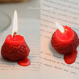 Popxstar Valentine's Day 1PC/4PCS Strawberry Decorative Aromatic Candles Soy Wax Scented Candle for Birthday Wedding Candle