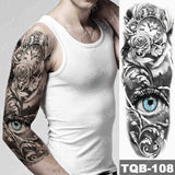 Popxstar Large Arm Sleeve Tattoo Japanese Dragon Prajna Waterproof Temporary Tatto Sticker Mechanical Body Art Full Fake Tatoo Women Men